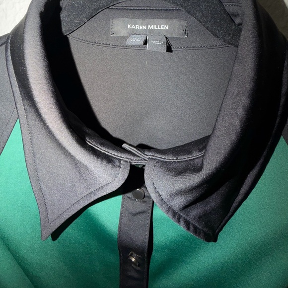 Karen Millen Emerald Green Shirt Dress with Black Trim - Picture 8 of 15
